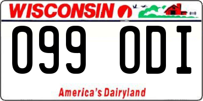 WI license plate 099ODI