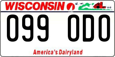 WI license plate 099ODO