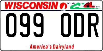 WI license plate 099ODR