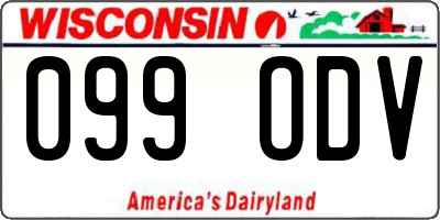 WI license plate 099ODV