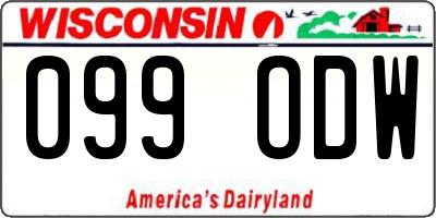 WI license plate 099ODW