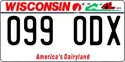 WI license plate 099ODX