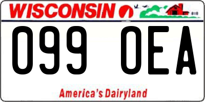 WI license plate 099OEA