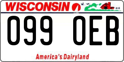 WI license plate 099OEB