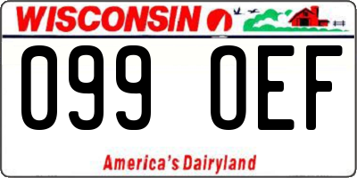 WI license plate 099OEF