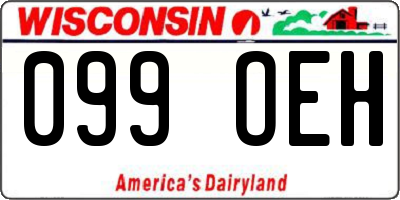 WI license plate 099OEH