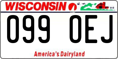 WI license plate 099OEJ
