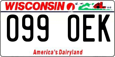 WI license plate 099OEK