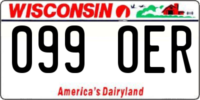 WI license plate 099OER