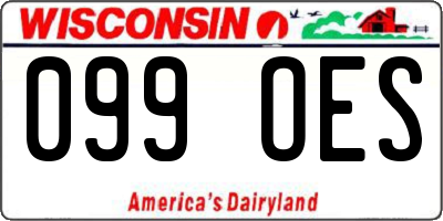 WI license plate 099OES