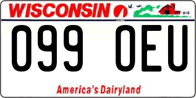 WI license plate 099OEU