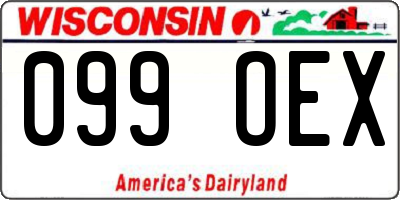 WI license plate 099OEX