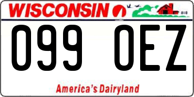 WI license plate 099OEZ