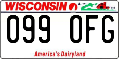 WI license plate 099OFG
