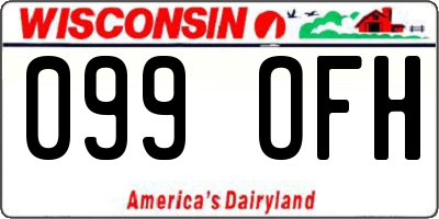 WI license plate 099OFH