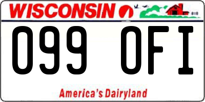 WI license plate 099OFI