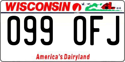 WI license plate 099OFJ