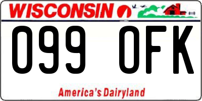 WI license plate 099OFK