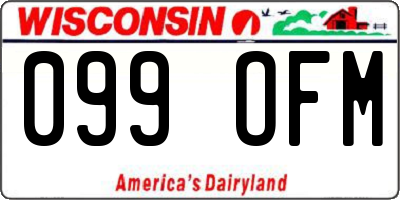 WI license plate 099OFM