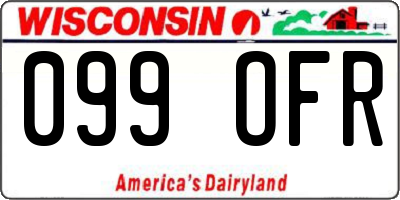 WI license plate 099OFR