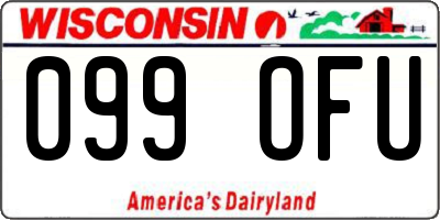 WI license plate 099OFU