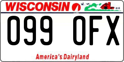 WI license plate 099OFX