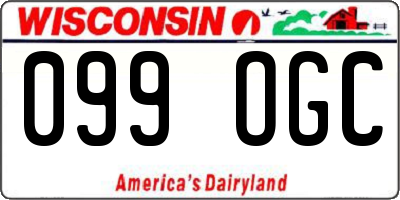 WI license plate 099OGC