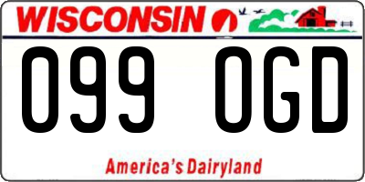 WI license plate 099OGD