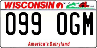 WI license plate 099OGM