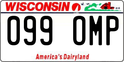 WI license plate 099OMP