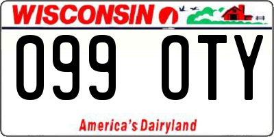 WI license plate 099OTY