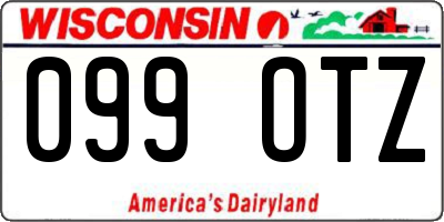 WI license plate 099OTZ