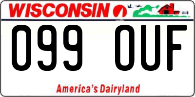 WI license plate 099OUF