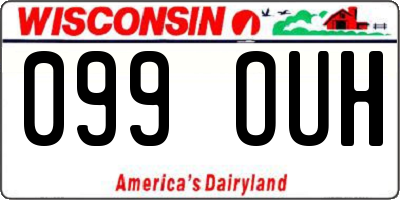 WI license plate 099OUH