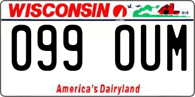 WI license plate 099OUM