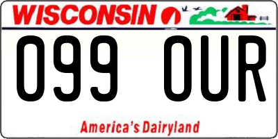 WI license plate 099OUR