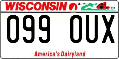 WI license plate 099OUX