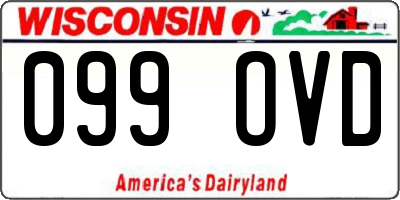 WI license plate 099OVD