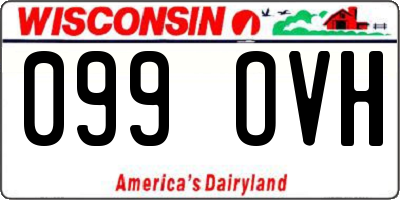 WI license plate 099OVH