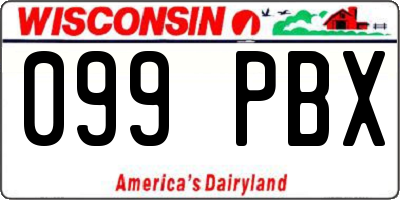 WI license plate 099PBX
