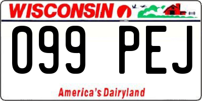 WI license plate 099PEJ