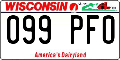 WI license plate 099PFO