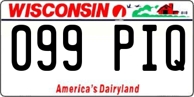 WI license plate 099PIQ