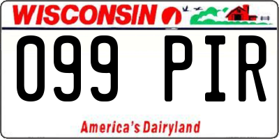 WI license plate 099PIR