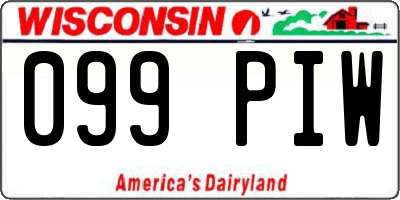 WI license plate 099PIW