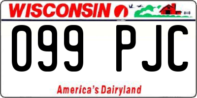 WI license plate 099PJC