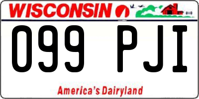 WI license plate 099PJI