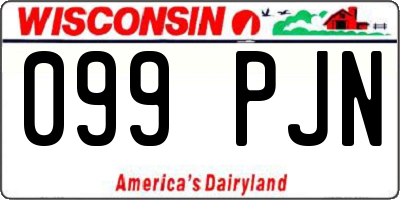 WI license plate 099PJN
