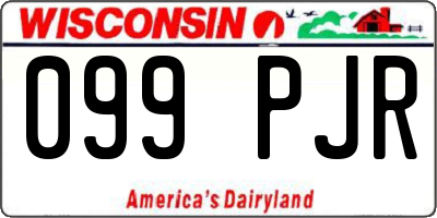 WI license plate 099PJR