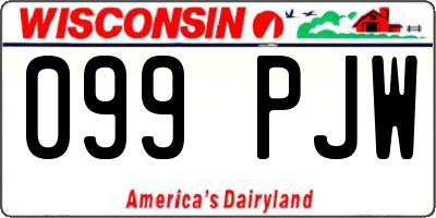 WI license plate 099PJW